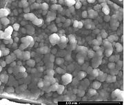 Anode surface with grown beads of aluminum hydroxide