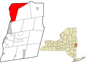 Location in Rensselaer County and the state of New York.
