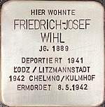 Stolperstein für Friedrich-Josef Wihl (Bogenstraße 73)