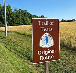 Trail of Tears sign in Coopertown