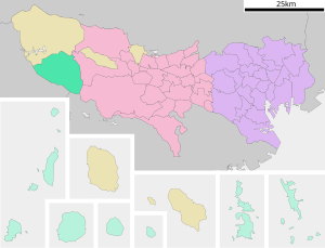 Lage Hinoharas in der Präfektur