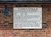 Table of tolls to use The Iron Bridge at Ironbridge, Shropshire