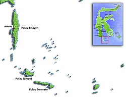 Kaart van de Provincie Zuid-Sulawesi in Indonesië