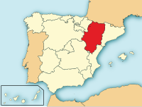 Aragon'un İspanya'daki yeri