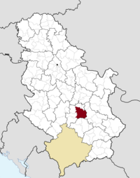 Location of the municipality of Kruševac within Serbia