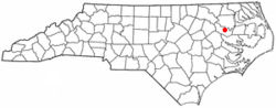 Location of Williamston, North Carolina