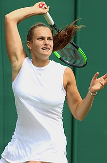 Die belarussische Turniergewinnerin Aryna Sjarhejeuna Sabalenka (geb. 1998).