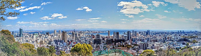 Panorama of Kobe from Mt.Suwa observation deck