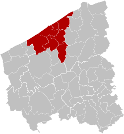 Location of the arrondissement in West Flanders