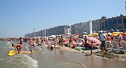 Blankenberge beach on a hot summer day