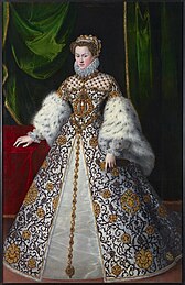 Elisabeth von Österreich mit überweiten Luchswammen-Ärmeln (1573)
