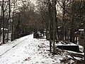 Remnants of the Erie Railroad Cedar Grove Station can be found on the West Side of Pompton Ave (Rt 23). In this image only the wooden foundation can be seen to the right of the rail bed. Image taken at 40°51'18.0"N 74°13'49.5"W facing east.