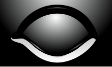 Das Logo der ersten Ausgabe, ein linkes schwarzes Auge