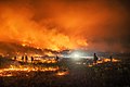 Firefighters during night operations on August 16.