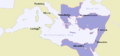 Byzantine Empire (286/395–1453 AD) in 476 AD.