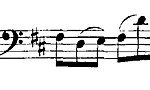 Motif from the prelude of Bach's Cello Suite No. 6 in D major