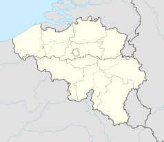 Mapa konturowa Belgii, blisko centrum na prawo znajduje się punkt z opisem „Saint-Georges-sur-Meuse”