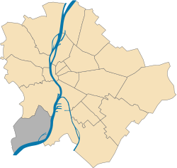 Location of District XXII in Budapest (shown in grey)