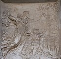 Reliefs der Sockelzone, Szenen aus dem Buch Genesis, rechts. Die Jagd des Lamech.
