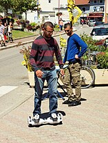 A self-balancing hoverboard