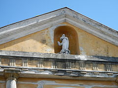 Pediment detail and niche