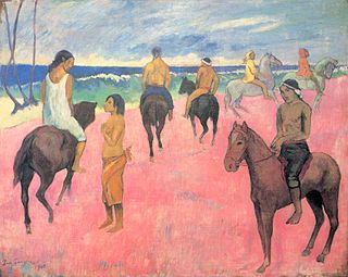 Die Reiter am Strand von Gauguin