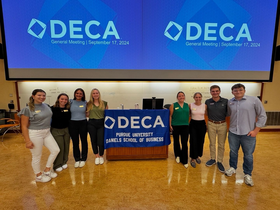 Members of the reactivated Purdue Collegiate DECA Chapter