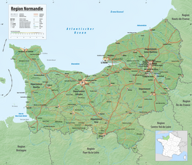 Reliefkarte Normandie