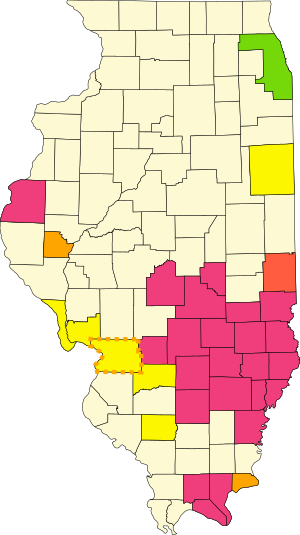 A map highlighting the counties that have held separation referendums, mostly concentrated in the southeast