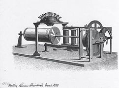 1870'te üretilmiş Hansen Writing Ball modeli. Patenti 1865'te alınmış.