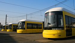 Alacsonypadlós Flexity villamosok Berlinben