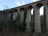 Das Eisenbahnviadukt Grande viadotto sull’Ambra in Bucine