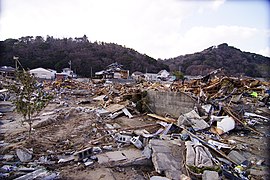 Zerstörungen nach dem Tsunami in Iwaki (Foto: 31. März 2011)