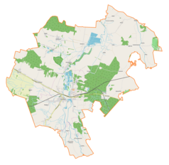 Mapa konturowa gminy Koniecpol, po prawej znajduje się punkt z opisem „Aleksandrów”