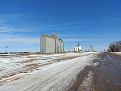 The grain elevators in Lampman