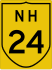 National Highway 24 marker