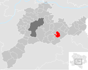 Lage der Gemeinde Neustift-Innermanzing im Bezirk St. Pölten-Land (anklickbare Karte)