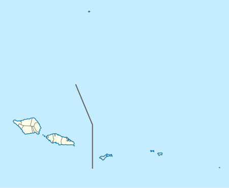 Mapa konturowa Samoa, na dole po lewej znajduje się punkt z opisem „Apia”