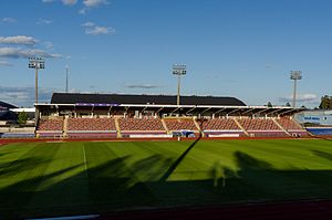 Die Haupttribüne im Värendsvallen (Juni 2012)