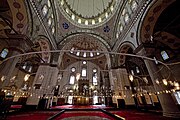 Interior of the mosque, looking towards the mihrab