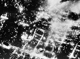 Aerial photo of Braunschweig during the attack in the early hours of 15 October 1944