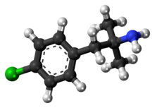 Ball-and-stick model of chlorphentermine