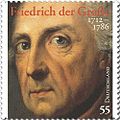 Sonderbriefmarke der Deutschen Post zum 300. Geburtstag Friedrichs des Großen. Gestaltung von Gerhard Lienemeyer