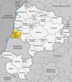 Elhelyezkedése Baden-Württemberg térképén