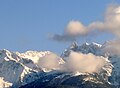 Clouds clear up and reveal Grand Pic de Belledonne