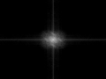 Fourierspektrum des Bildes (hohe spektrale Dichten entlang der Achsen)