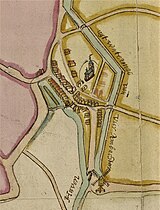 Spijkenisse in 1617; NB noorden is rechtsonder