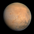Mars imaged by the Hubble Space Telescope in 2003.