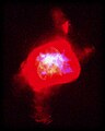 Hubble-Aufnahme mit umgebender Gaswolke