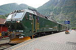 NSB El 17 2230 on Flåm Line in the line's green livery